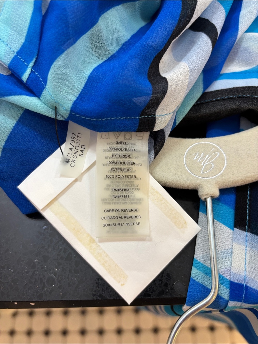 NWT Calvin Klein Blue Black White Striped Swim Coverup - Picture 7 of 8